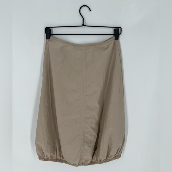 Zara Nylon Balloon Cinched Elastic Hem Relaxed High Rise Midi Skirt - Picture 5 of 5